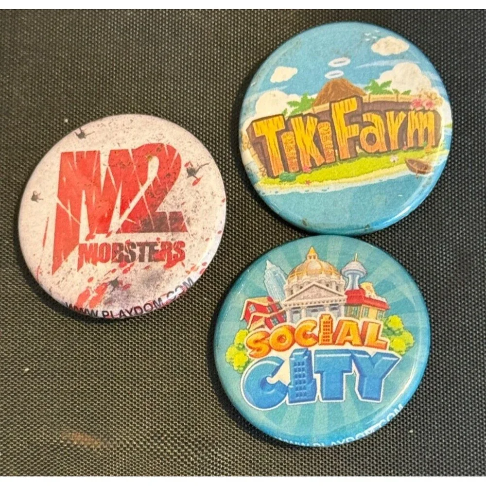 Mobsters MySpace Disney Playdom Game Pin Set Employee Swag Promo Merchandise Lot